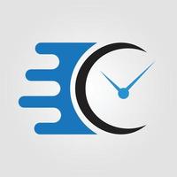 logotipo de reloj ilustración del logotipo del tiempo del cronómetro. plantilla de logotipo de gestión del tiempo. vector