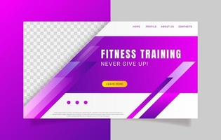 Gradient gym training landing page. - Vector. vector