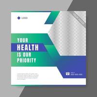 Clean Modern Medical healthcare flyer social media post Banner. - Vector. vector