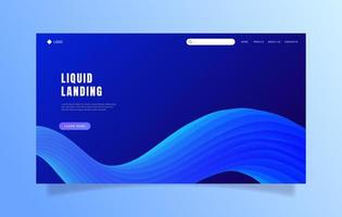 Modern gradient dynamic fluid landing page design. - Vector. vector