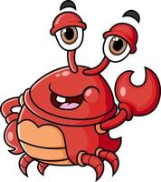 The red crab is waving the hand and giving the happy expression vector