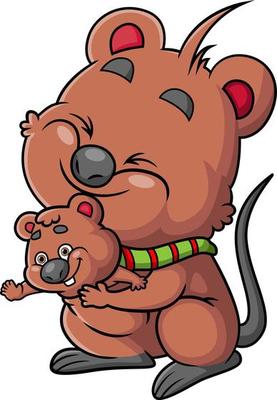 The two quokka is playing the together with the happy feeling