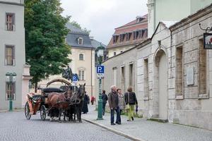 Weimar, Alemania, 2014. Caballos y carruajes en Weimar Alemania foto