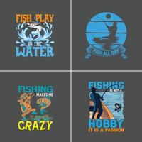 diseño de camisetas personalizadas de pesca, vector de diseño de pesca de paquete para usted