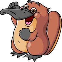 The winner platypus is celebrate with the happy expression vector