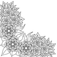 design flower outline element coloring page vector