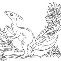 design dinosaur character coloring page for kid vector