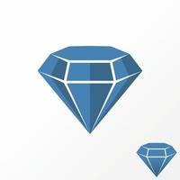 diamante simple y único o heptágono en 3d con imagen de corte icono gráfico diseño de logotipo concepto abstracto stock vectorial. se puede utilizar como símbolo de belleza o joyería vector