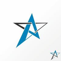 arte de línea simple y único o estrella como letra o palabra una imagen de fuente icono gráfico diseño de logotipo concepto abstracto vector stock. se puede utilizar como símbolo de inicial o monograma