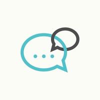 Signo de chat simple y único de dos o dos conversaciones en imagen combinada icono gráfico diseño de logotipo concepto abstracto stock vectorial. se puede utilizar como símbolo relacionado con la comunicación o la comunidad vector