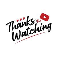 Thanks For Watching Video Design Template vector