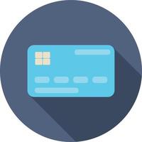 Credit Card with long shadow in flat style. vector