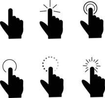 Hand click icon set on white background. vector