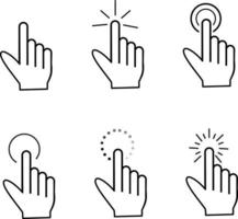 Hand click icon set on white background. vector