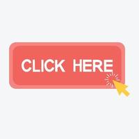 Click here and mouse cursor on white background. vector