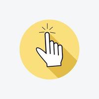 Hand click icon in flat style. vector