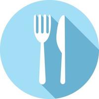 Fork and knife circle icon on white background. vector