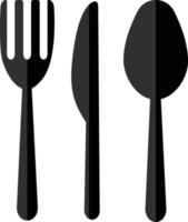 Fork knife and spoon icon on white background. vector