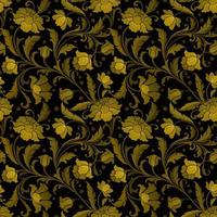 Seamless pattern with stylized ornamental flowers. vector