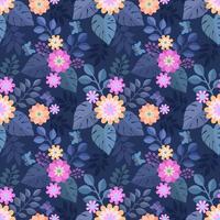 Beautiful modern flowers background seamless pattern. vector