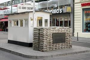 Berlin Germany, 2014. Checkpoint Charlie in Berlin photo