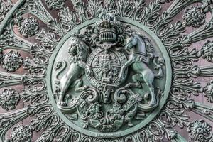 LONDON - NOVEMBER 3. Close-up of part of the gate under the Monument to Wellington in the middle of Hyde Park Corner roundabout in London on November 3, 2013 photo