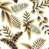 Exotic illustrations, rainforest plant elements isolated, tropical seamless pattern on white background. summer vector design. natural wallpaper. fabric print texture. tropical background. autumn