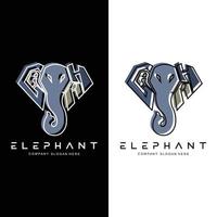 diseño de logotipo de línea de elefante ilustración de vector de boceto de animal protegido