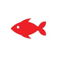eps10 red vector fish solid icon isolated on white background. aquarium fish symbol in a simple flat trendy modern style for your website design, logo, pictogram, and mobile application