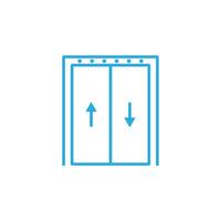 eps10 blue vector elevator line art icon isolated on white background. lift outline symbol in a simple flat trendy modern style for your website design, logo, pictogram, and mobile application