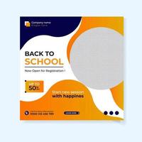 Back to school social media post design template vector