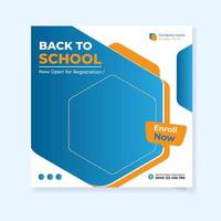 Back to school social media post design template vector