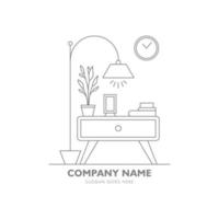 Interior Furniture Home Decor Logo Template vector