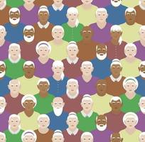 VECTOR SEAMLESS PATTERN WITH GRAY-HAIRED ELDERLY PEOPLE