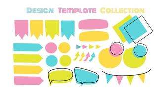 colorful template design,arrow set,bubble speech vector