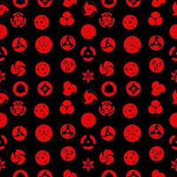 Seamless pattern with Icon Sharingan. Vector