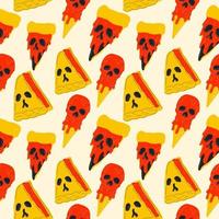 Seamless pattern. Food with the face of a chaperone for the day of Halloween.  Vector