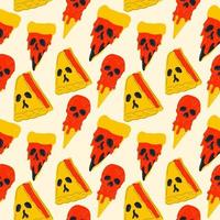 Seamless pattern. Food with the face of a chaperone for the day of Halloween.  Vector