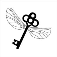 Key with wings. Vector