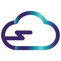 Cloud, Gradient Style Icon Computer and Hardware vector