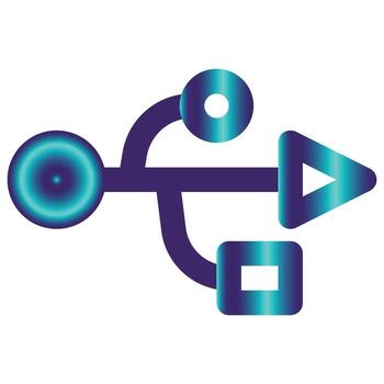 USB, Gradient Style Icon Computer and Hardware vector