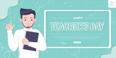 Teacher day cocnept illustration vector