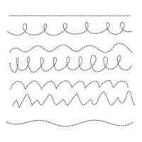 líneas de fideos, elementos de pinceles dibujados a mano vector