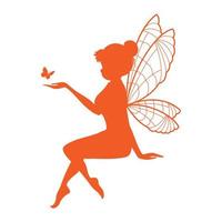 cute fairy silhouette illustration vector