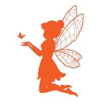 cute fairy silhouette illustration vector