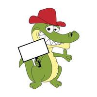 cute crocodile animal cartoon illustration vector