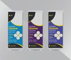 Simple and modern home for sale roll up banner template vector