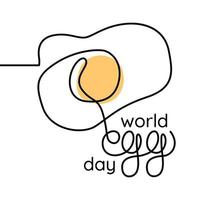 World Egg Day Minimalist Banner. Continous Line Drawing vector