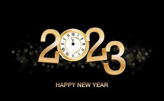 Happy New Year 2022 with Luxury Clock New Year Shining background with gold clock. vector