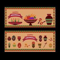 bandera feliz kwanzaa vector